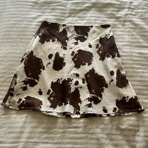 Le Lis cow print satin mini skirt size small